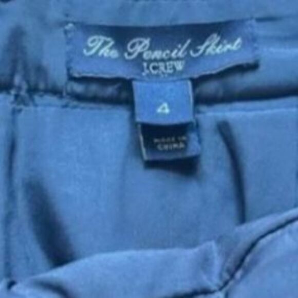 J.Crew “The Pencil Skirt” | Navy A-Line Button Detail | Size 4 - Picture 3 of 3